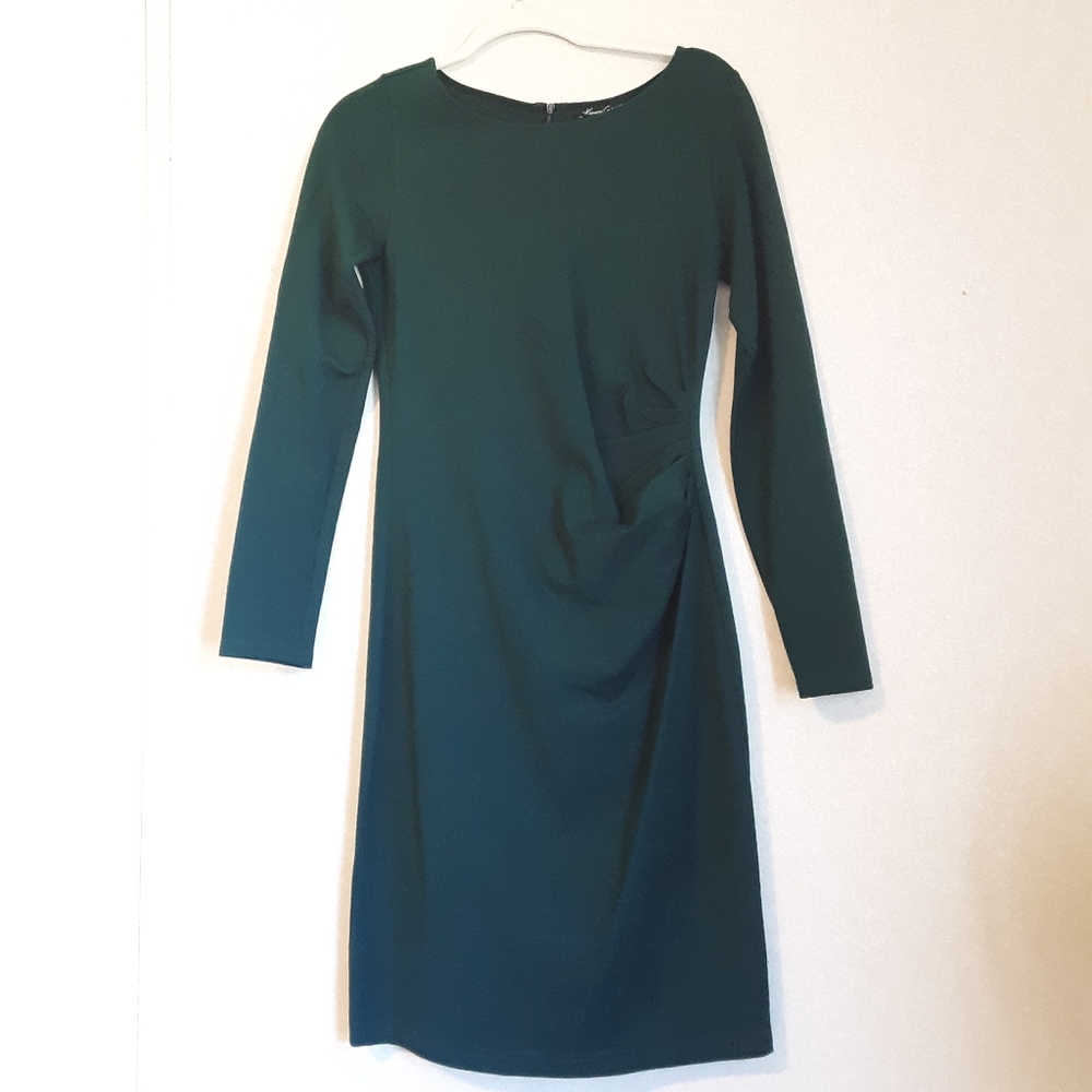 Kenneth Cole New York Side Ruche Long Sleeve Dress